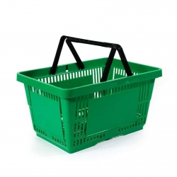 Nákupní košík plastový dvě madla 22 litrů zelený